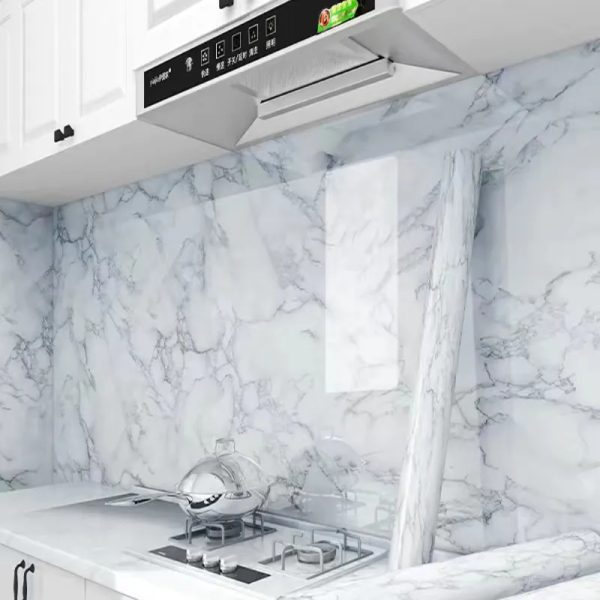 Marble Self-adhesive Temperature Resistance Oil Proof Kitchen Cabinet Wallpaper