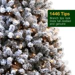 Artificial Prelit Snow Flocked Christmas Tree with Pine Cones and Warm White Lights - Image 4