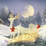 Christmas Lighted 6 FT Reindeer & Santa’s Sleigh, Xmas Lighted Outdoor Yard Decoration W/ 215 LED Lights - Image 4