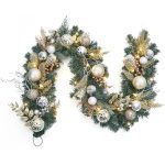 6 Ft Pre-Lit Artificial Christmas Garland Lighted Christmas Garland Rose Gold Ball Ornaments With 20 Battery Operated Led Lights - Image 7