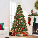 Artificial Pre-Lit Spruce Christmas Tree for Home Holiday Party Decoration with Incandescent Lights