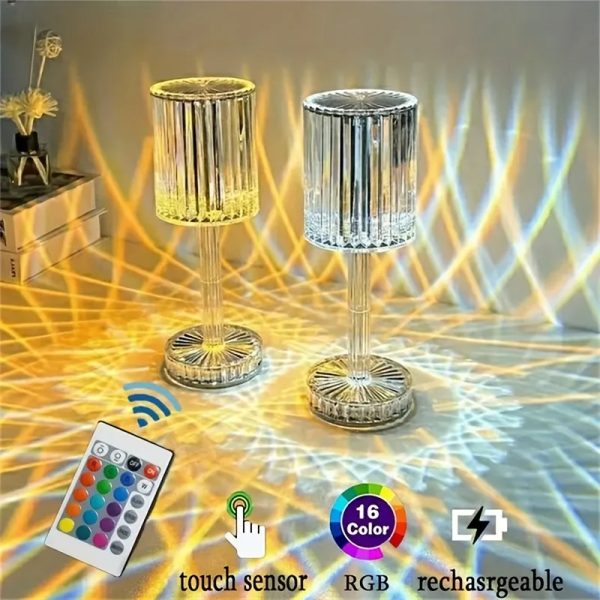 Crystal Table Touch Remote Control Acrylic Night Lamp For Home Decoration