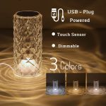 Nordic Crystal Dimming Atmosphere Diamond Night Light Lamp Rose Projector - Image 2