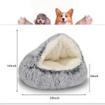2 in 1 Soft Plush Round Cat Bed Pet Mattress Warm Comfortable Basket - Image 4
