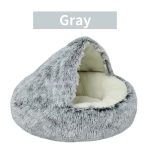 2 in 1 Soft Plush Round Cat Bed Pet Mattress Warm Comfortable Basket - Image 7
