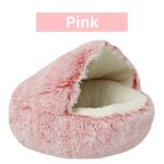 2 in 1 Soft Plush Round Cat Bed Pet Mattress Warm Comfortable Basket - Image 9