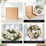 24 Inch Lighted Christmas Wreath with Timer Pre-Lit Xmas Wreath with Flower Bowknot Pine Cones - Image 5