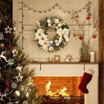24 Inch Lighted Christmas Wreath with Timer Pre-Lit Xmas Wreath with Flower Bowknot Pine Cones - Image 6