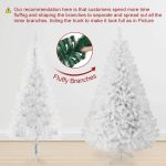 7FT White Christmas Tree with Metal Base – Fluffy PVC 1000 Branches, No Ornament - Image 6