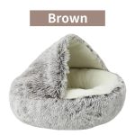 2 in 1 Soft Plush Round Cat Bed Pet Mattress Warm Comfortable Basket - Image 8