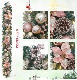 6 Ft Pre-Lit Artificial Christmas Garland Lighted Christmas Garland Rose Gold Ball Ornaments With 20 Battery Operated Led Lights - Image 2