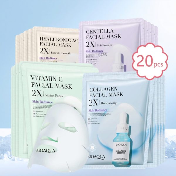 BIOAQUA Centella Collagen Face Mask Moisturizing Refreshing Sheet Masks Hyaluronic Acid Facial Mask Skin Care Products