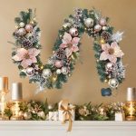 6 Ft Pre-Lit Artificial Christmas Garland Lighted Christmas Garland Rose Gold Ball Ornaments With 20 Battery Operated Led Lights