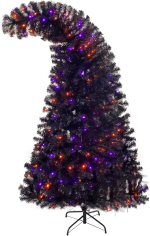 Artificial Prelit 7FT Curved Black Christmas Tree with 350 Lights and 1250 Bendable Branches - Image 6