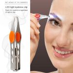 LED Eyebrow Tweezer Oblique Tip Eyebrow Trimming Hair Removal Clamp