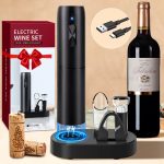 Electric Wine Opener Set Automatic Corkscrew and Foil Cutter