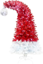 Artificial Prelit 7FT Curved Black Christmas Tree with 350 Lights and 1250 Bendable Branches - Image 7